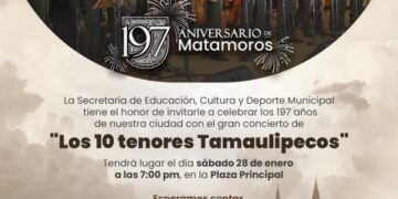 Conmemorarán 197 Aniversario de Matamoros con ceremonia y Tenores