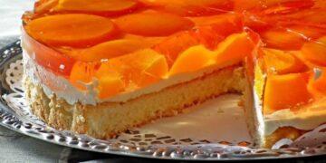 Postre de durazno, fácil de preparar con tan solo seis ingredientes y sin horno