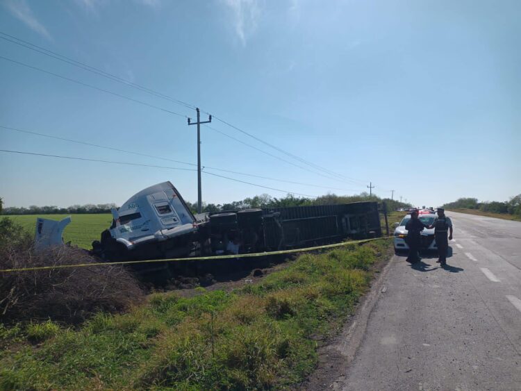 Vuelca trailer con láminas