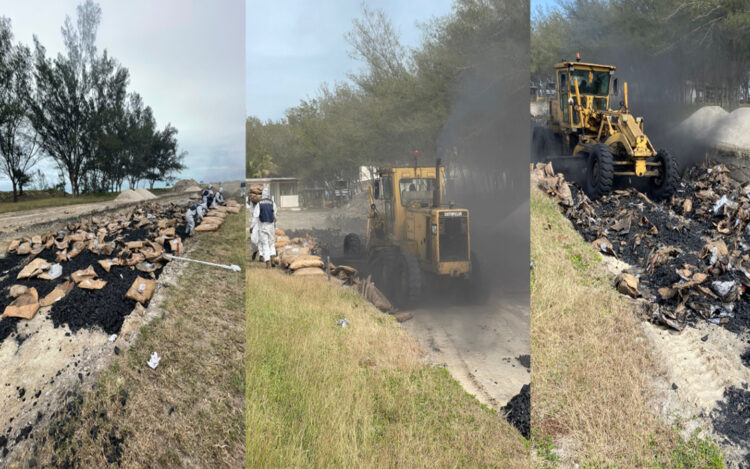 Destruye FGR más de 33 toneladas de carbón contaminado con cocaína en Altamira