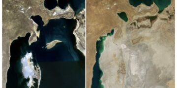 Desaparece el Mar Aral, ubicado en la frontera de Kazajistán y Uzbekistán