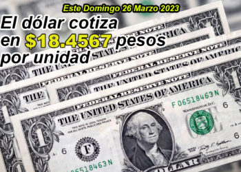 Hoy Domingo, el dólar cotiza en 18.4567 pesos