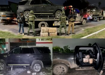 En Matamoros: Ejercito Mexicano y PGJT asegura droga en camioneta abandonada