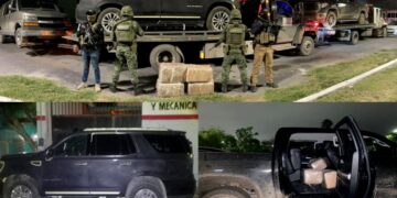 En Matamoros: Ejercito Mexicano y PGJT asegura droga en camioneta abandonada