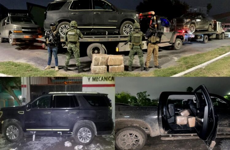En Matamoros: Ejercito Mexicano y PGJT asegura droga en camioneta abandonada
