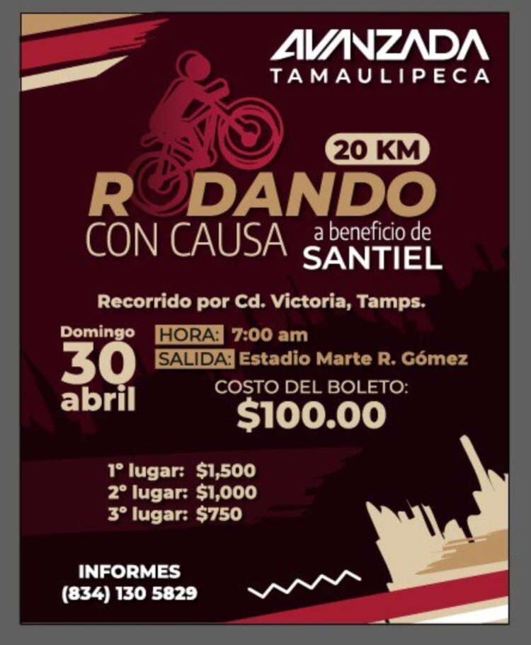 Atenta invitación Rodando con causa a beneficio de SANTIEL
