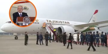Presidente de Tayikistán ya estrenó el avión que le vendió AMLO