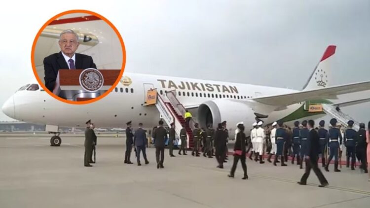 Presidente de Tayikistán ya estrenó el avión que le vendió AMLO