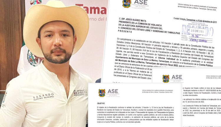 Incumple alcalde de Soto La Marina con 63 observaciones de la ASE.