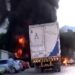 Fuerte explosión e incendio de camión del Grupo Ibarra provocó miedo a vecinos