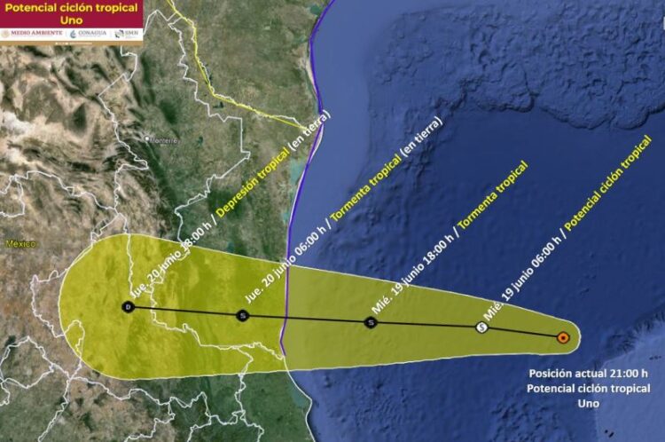 Ciclón tropical Uno acelera su avance hacia Tamaulipas