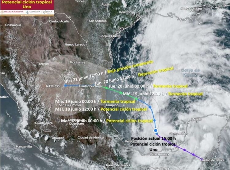 Potencial ciclón tropical se forma frente a las costas de Campeche y Tabasco