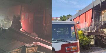 Acumulación de gas provoca explosión en restaurant ubicado en la plaza “San José”, reportan cuatro heridos.