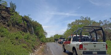 Guardia Estatal retira árbol y piedras que obstruían circulación en Carretera Estatal 64