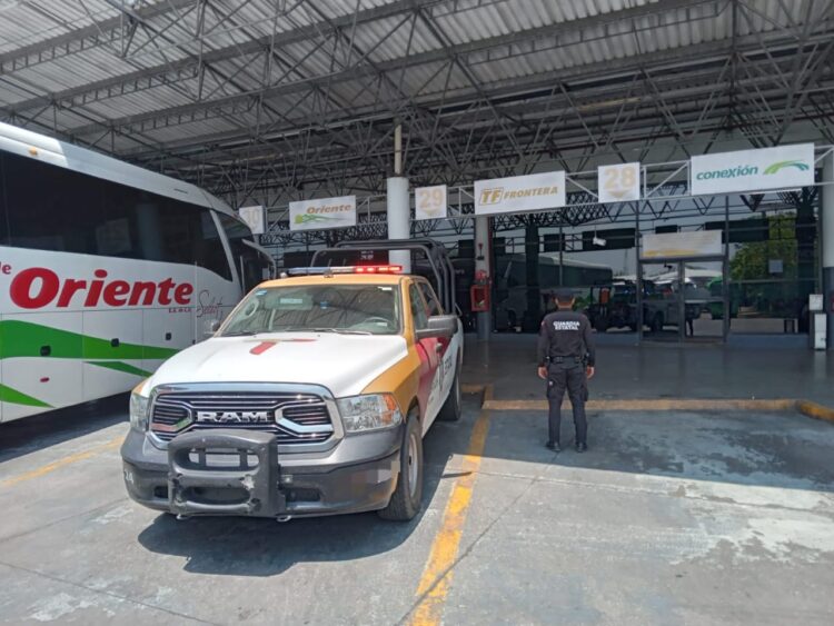Mantiene Guardia Estatal proximidad en centrales de autobuses