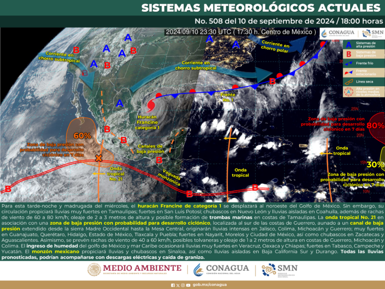 Francine se fortalece hasta convertirse en un huracán de categoría 1