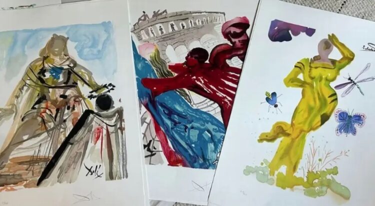 Subastarán 11 litografías inéditas de Dalí halladas en un garaje