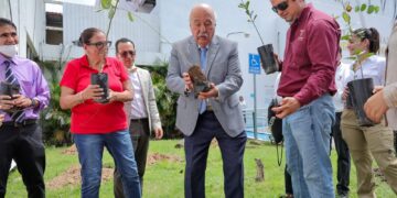 Participa Secretaría de Desarrollo Energético en reforestación del Hospital General