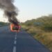 Se incendió vehículo en Carretera Federal 97 del municipio de Reynosa