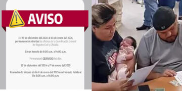 Oficinas de Registro Civil laborarán en horario especial en periodo vacacional