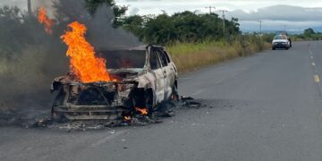 Alerta: Vehículo incendiado bloquea parcialmente la carretera estatal 113