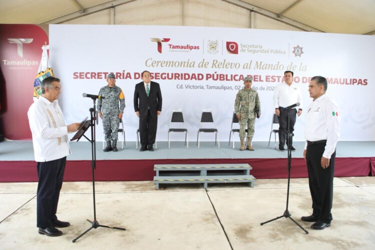 Gobernador Américo Villarreal toma protesta al nuevo secretario de Seguridad Pública de Tamaulipas