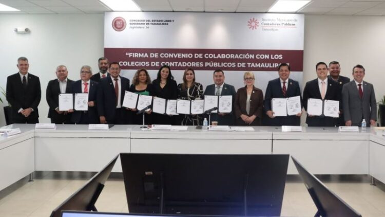 Congreso de Tamaulipas firma convenio con Colegios de Contadores Públicos del estado
