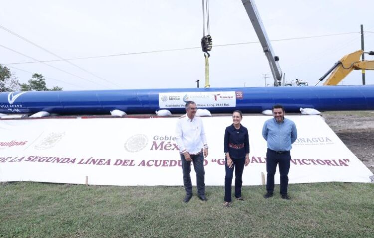 Presidenta Claudia Sheinbaum supervisó la construcción del nuevo acueducto de Ciudad Victoria