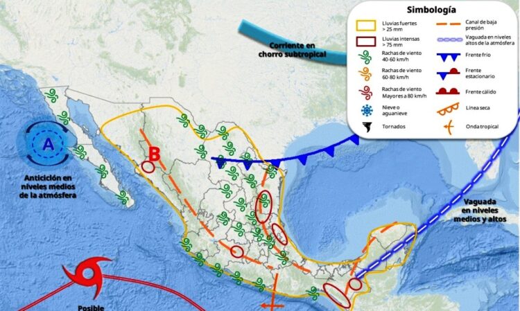 🌧️ Alerta en Tamaulipas: Lluvias fuertes desde jueves con llegada del Frente Frío No. 4