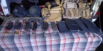Guardia Estatal asegura arma larga y equipo táctico en Matamoros