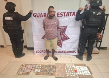 Guardia Estatal detiene a un hombre que comercializaba droga en Matamoros gracias a denuncia ciudadana