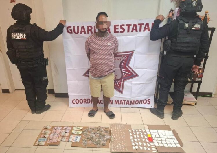 Guardia Estatal detiene a un hombre que comercializaba droga en Matamoros gracias a denuncia ciudadana