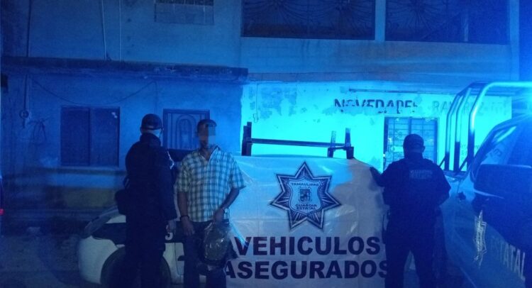 Guardia Estatal asegura kilo de marihuana y detiene a un hombre en Reynosa