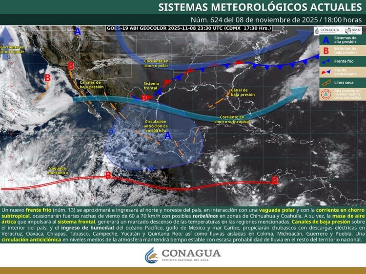 Alerta CNPC por entrada de frente frío 13 a Tamaulipas; viene con frío intenso