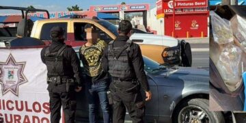 Guardia Estatal asegura a hombre y vehículo con presuntos indicios de narcomenudeo en Reynosa
