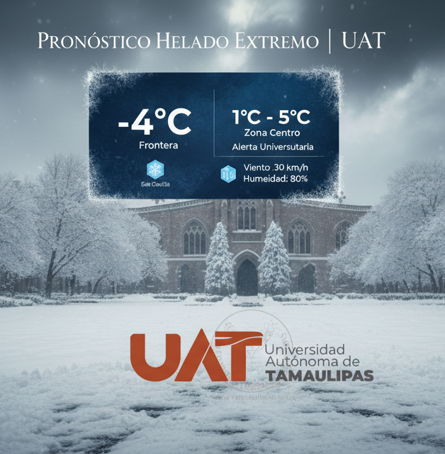La Universidad Autónoma de Tamaulipas, se mantiene atenta ante el ingreso del frente frío polar previsto para los próximos días.