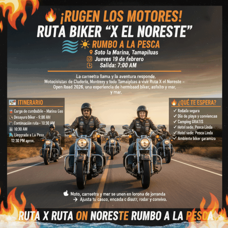 Rugen los motores! invitan a la gran ruta Biker “x el noreste” rumbo a La Pesca