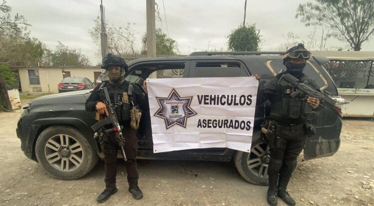 Guardia Estatal asegura vehículos con blindaje artesanal y municiones tras agresión armada en Nuevo Progreso