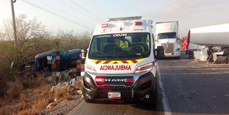 Brutal accidente en la Victoria–Matamoros deja 7 lesionados; cinco son menores