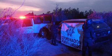 Asegura Guardia Estatal vehículo robado, arma larga y equipo táctico en Nuevo Laredo