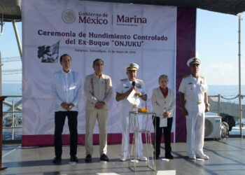 Fortalecen en Tamaulipas creación de arrecifes artificiales con hundimiento del ex buque Onjuku