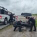 Guardia Estatal brinda apoyo a conductora tras ponchadura en carretera de San Fernando