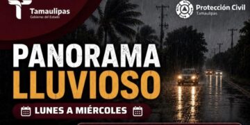 Exhorta Protección Civil a extremar precauciones ante pronóstico de lluvias intensas en Tamaulipas