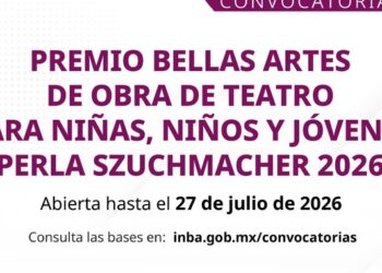 Abren convocatoria del Premio Bellas Artes Perla Szuchmacher 2026 para impulsar el teatro infantil y juvenil