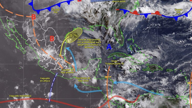 Alerta Protección Civil por lluvias intensas en Nuevo León y estados del noreste ante zona de baja presión