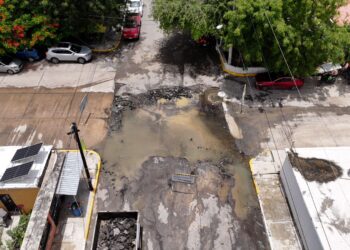 Lluvias provocan socavón en avenida Central de Ciudad Victoria; descartan falla en pavimento
