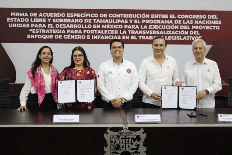 Firma convenio con el PNUD: Fortalece Congreso de Tamaulipas perspectiva de género e infancias en el trabajo legislativo