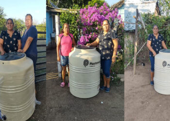 Familias de Ejido La Piedra reciben apoyo para mejorar el almacenamiento de agua