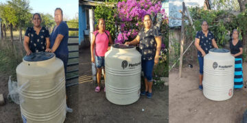 Familias de Ejido La Piedra reciben apoyo para mejorar el almacenamiento de agua