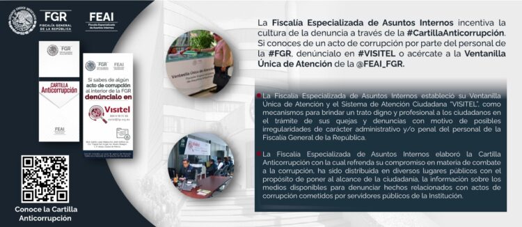 FGR impulsa cultura de la denuncia con la Cartilla Anticorrupción para combatir actos de corrupción